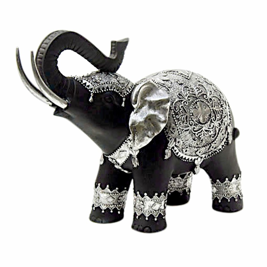 Home Accents * | Best Sellers Black & Silver Elephant Figurine, 10