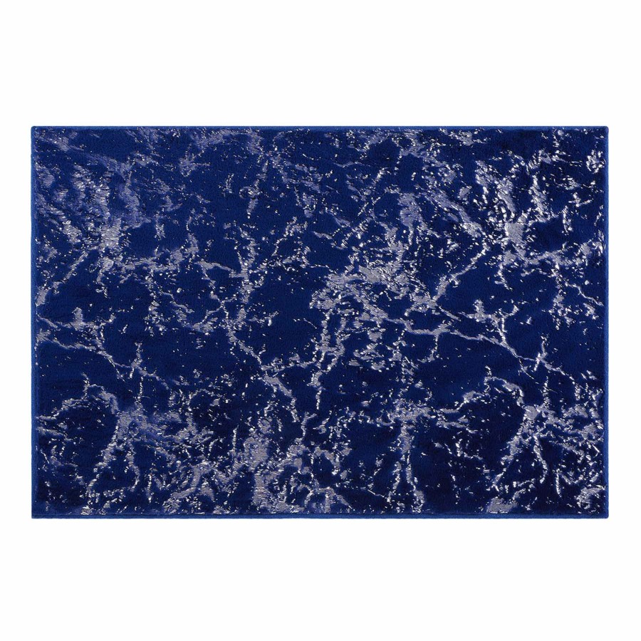 Rugs & Curtains * | Best Sellers Laila Ali Foiled Navy Faux Fur Accent Rug, 2 3