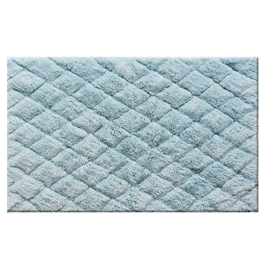 Rugs & Curtains * | Best Sellers Burfi Diamond Bath Rug Aqua 21X34