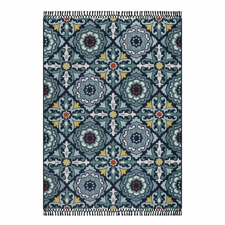 Rugs & Curtains * | Exclusive (E322) Belpoint Blue Medallion Design Area Rug, 5 7