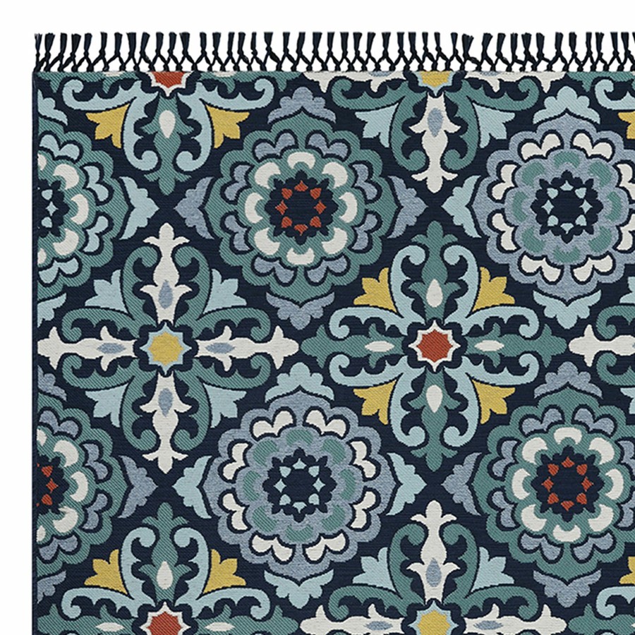 Rugs & Curtains * | Exclusive (E322) Belpoint Blue Medallion Design Area Rug, 5 7