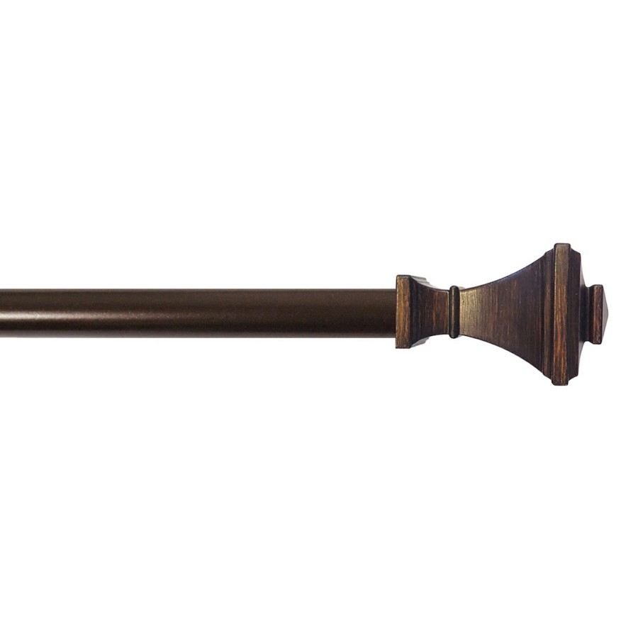 Rugs & Curtains * | Exclusive Design Square 18 -36 Adjustable 1/2 Diameter Curtain Rod, Bronze Finish