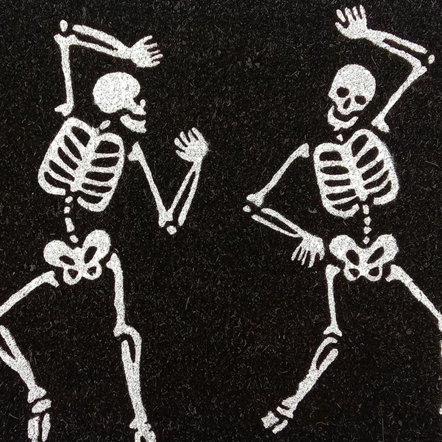 Rugs & Curtains * | Discount Sale Dancing Skeletons Halloween Coir Mat, 18 30