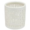 Home Accents * | Sale Grace Mitchell White Ceramic Cutout Tealight Holder, 4