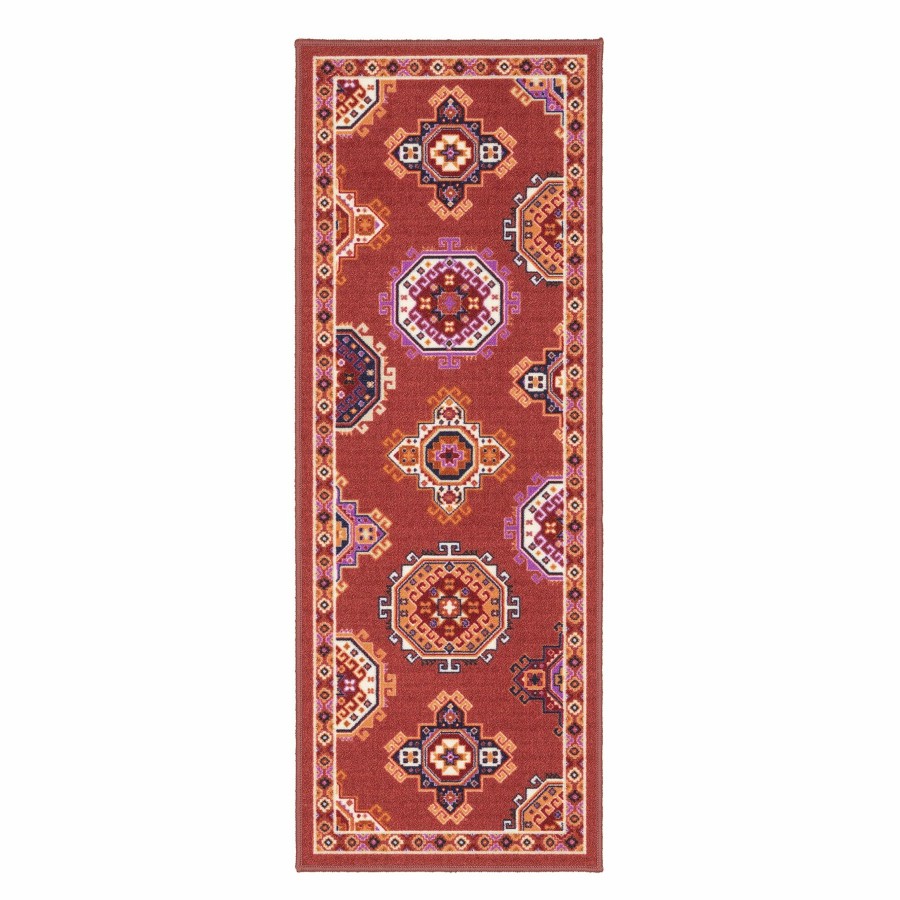 Rugs & Curtains * | Attractive (D538) Lingonberry Multicolor Runner, 2 5