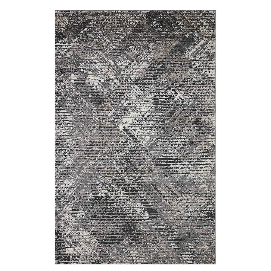 Rugs & Curtains * | Clearance Sale (D554) Estie Charcoal & Black Accent Rug, 3 5