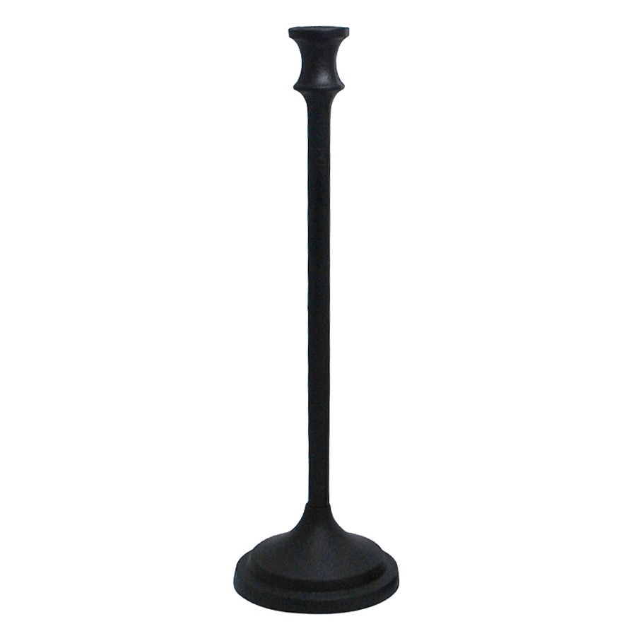 Home Accents * | Exclusive Black Metal Taper Candle Holder, 15.5