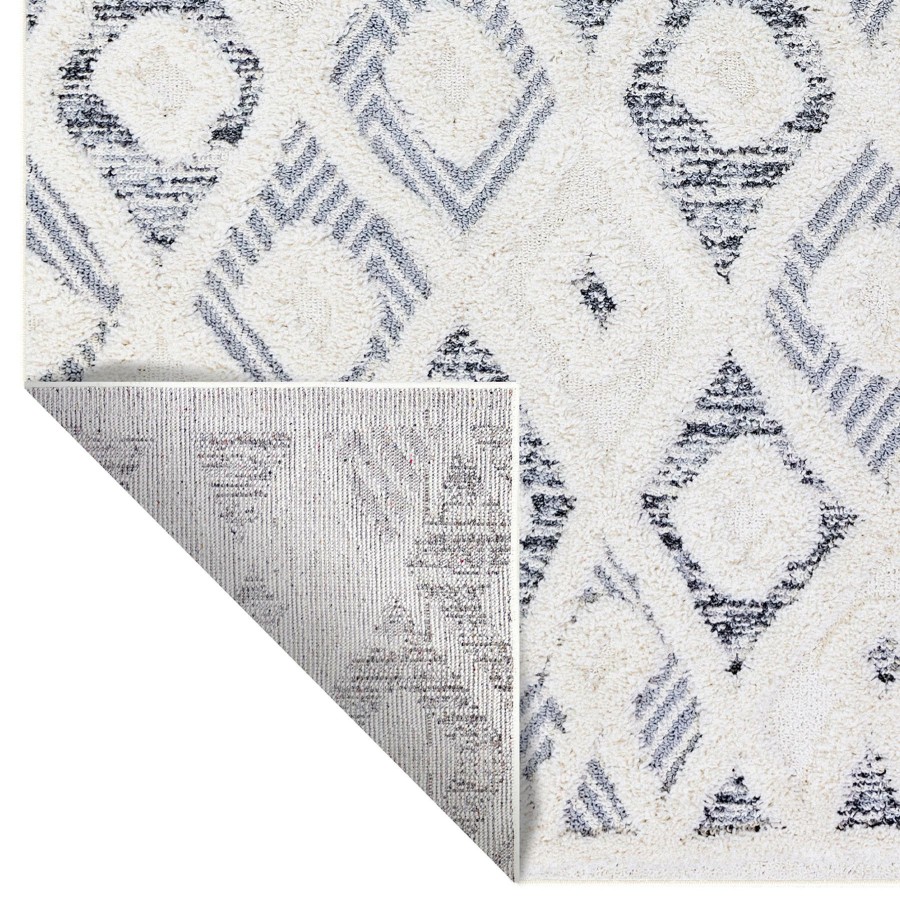 Rugs & Curtains * | Clearance Sale (B712) Gloria Cream Diamond Design Area Rug, 8 10