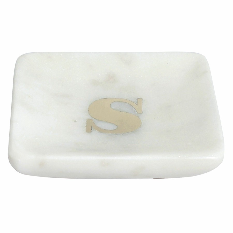 Home Accents * | Exclusive Monogram Marbled Trinket Tray, S