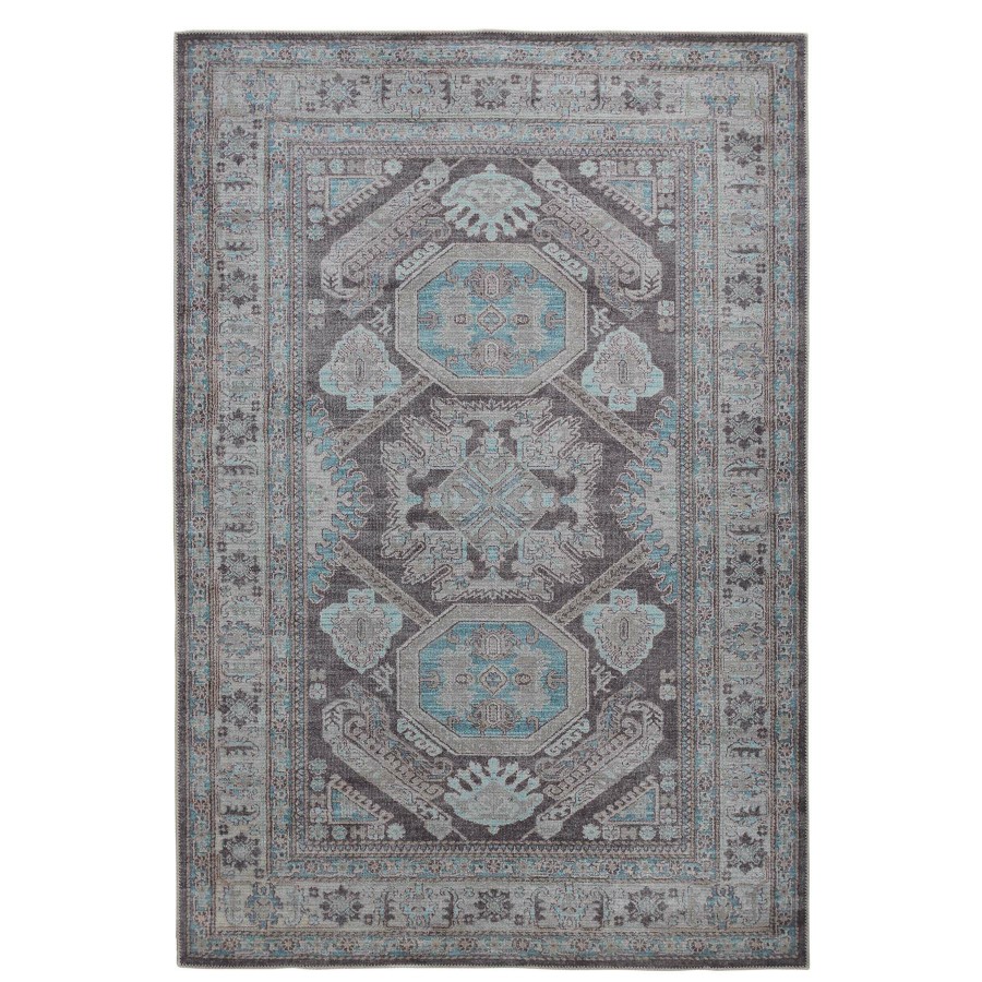 Rugs & Curtains * | Exclusive (D489) Eastview Grey Medallion Area Rug, 5 7