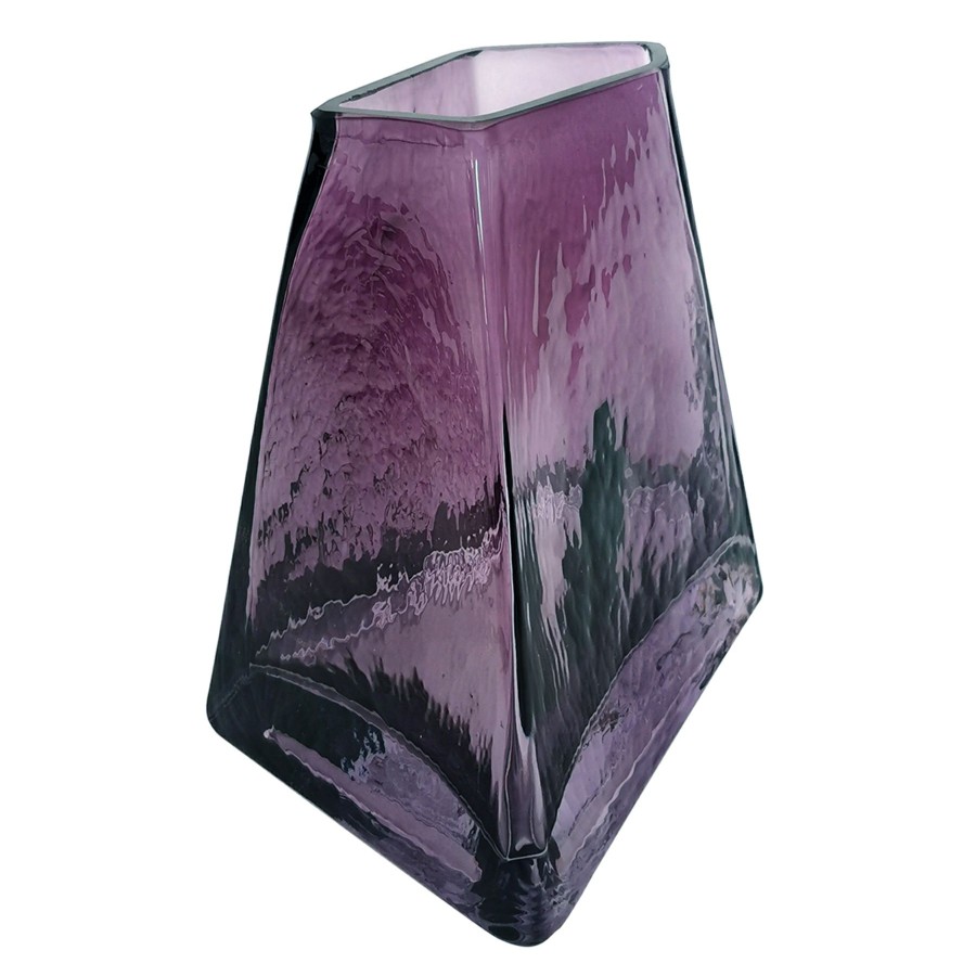 Home Accents * | Best Sellers Laila Ali Purple Geo Glass Vase, 6.5