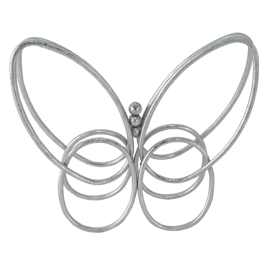 Home Accents * | Premium Laila Ali Silver Metal Butterfly Decor, 9