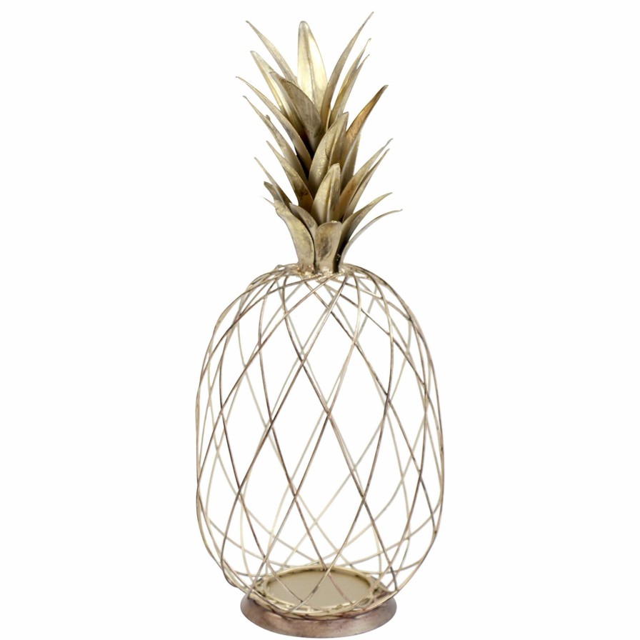 Home Accents * | Exclusive Gold Metal Wire Pineapple, 19