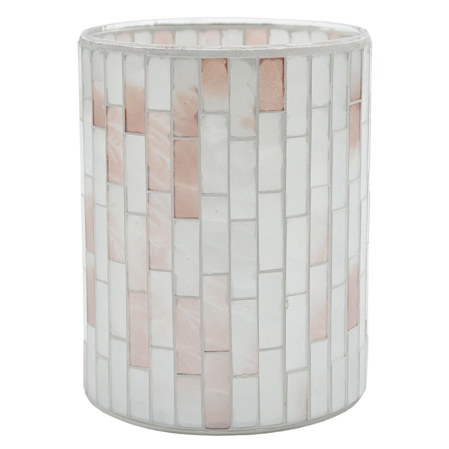 Home Accents * | Flash Sale Ivory Mosaic Hurricane Candle Holder, 6