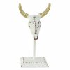 Home Accents * | Exclusive Design White & Gold Metal Animal Skull, 10.5