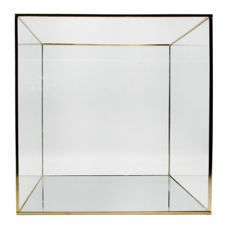 Home Accents * | Featured Square Gold Metal Frame Glass Box, 10