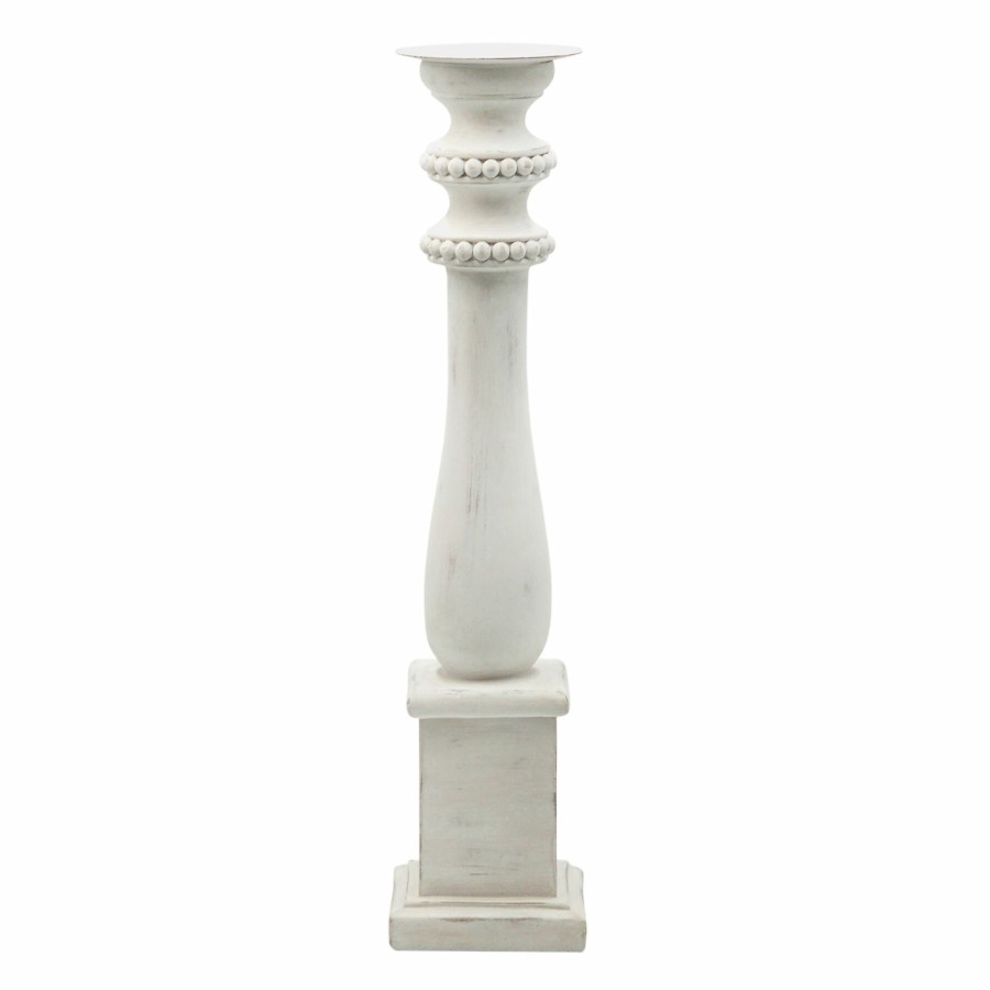 Home Accents * | Exclusive White Beaded Candle Holder, 19