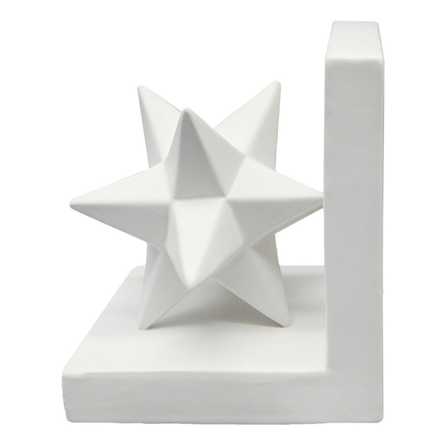 Home Accents * | Exclusive White Star Ceramic Bookend, 6