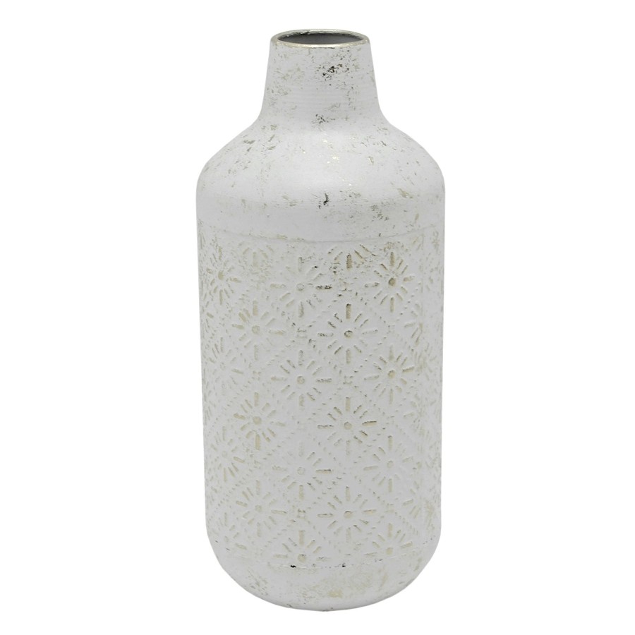 Home Accents * | Best Sellers Decorative Ivory Metal Vase, 14