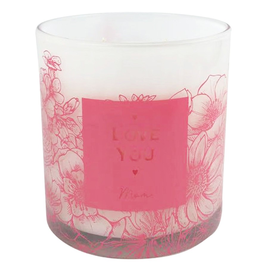 Candles & Home Fragrance * | Flash Sale Love You Mom Pink Glass Jar Candle, 13Oz