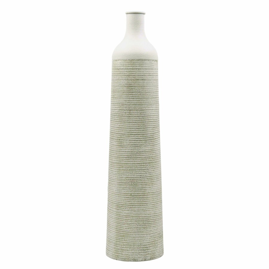 Home Accents * | Exclusive Design White & Cream Metal Vase, 24