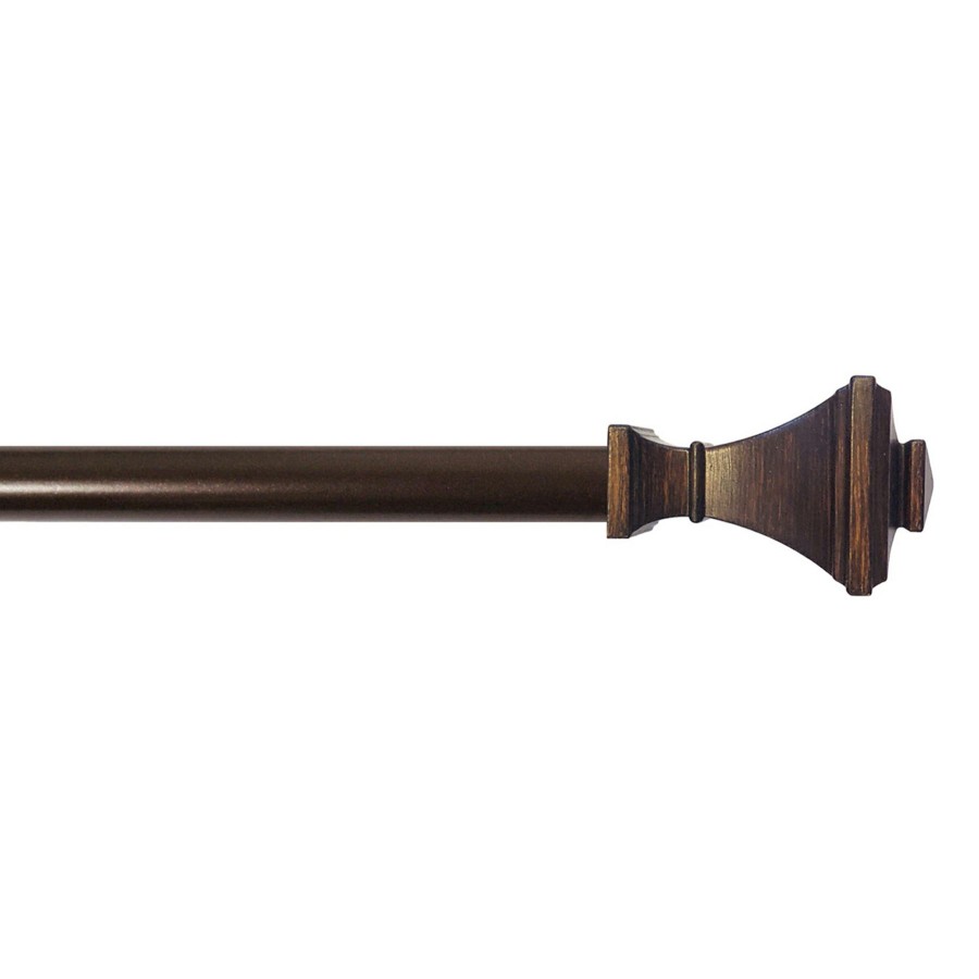 Rugs & Curtains * | Clearance Sale Square 36 -72 Adjustable 1/2 Diameter Curtain Rod, Bronze Finish